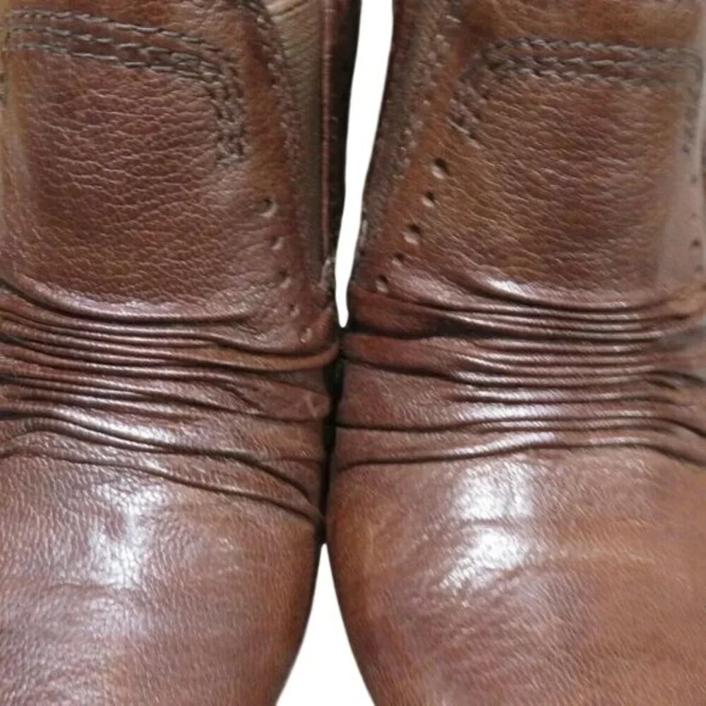 Bare Traps Treasures Quality Brown leather Block Heel ankle booties boots classy